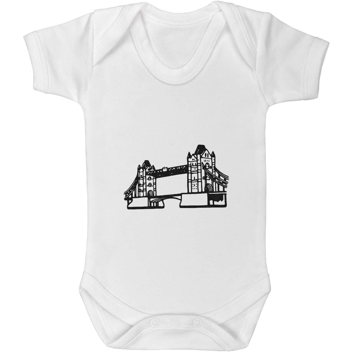 'Tower Bridge' Baby Grow / Bodysuit - White, 0-3 Months - Cotton One Piece Outfit for Newborns, Infants and Baby Gifts (GR00018301)