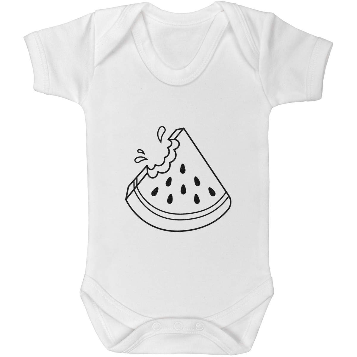 'Bitten Watermelon Slice' Baby Grows / Bodysuits (GR029778)