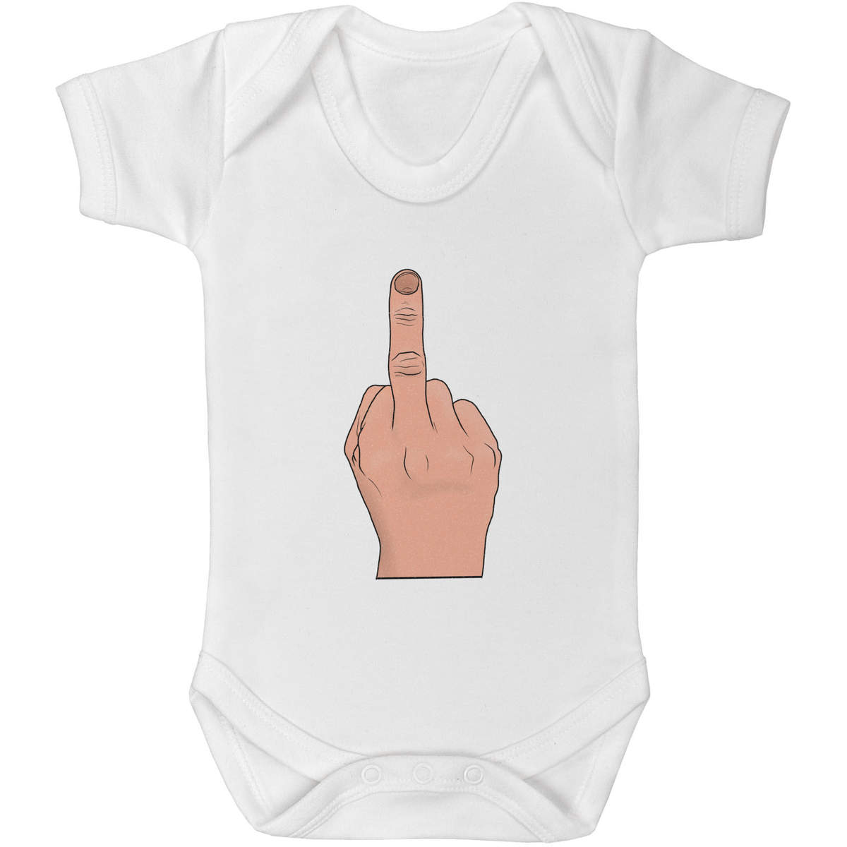 'Swearing Middle Finger' Baby Grows / Bodysuits (GR035457)