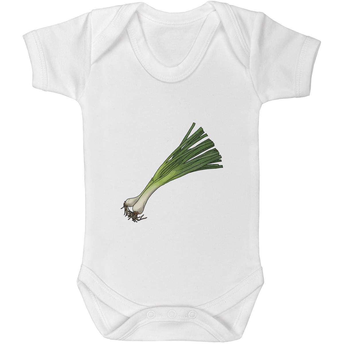 'Spring Onions' Baby Grow / Cotton Bodysuit - One Piece Outfit for Newborns and Infants (GR037498)