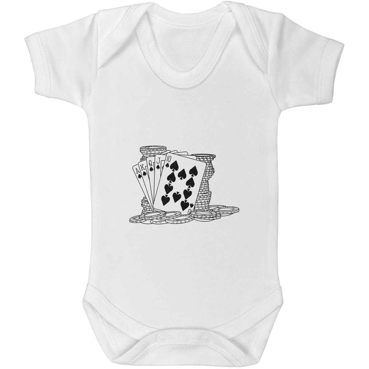 'Cards & Poker Chips' Baby Grow / Cotton Bodysuit - One Piece Outfit for Newborns and Infants (GR037945)