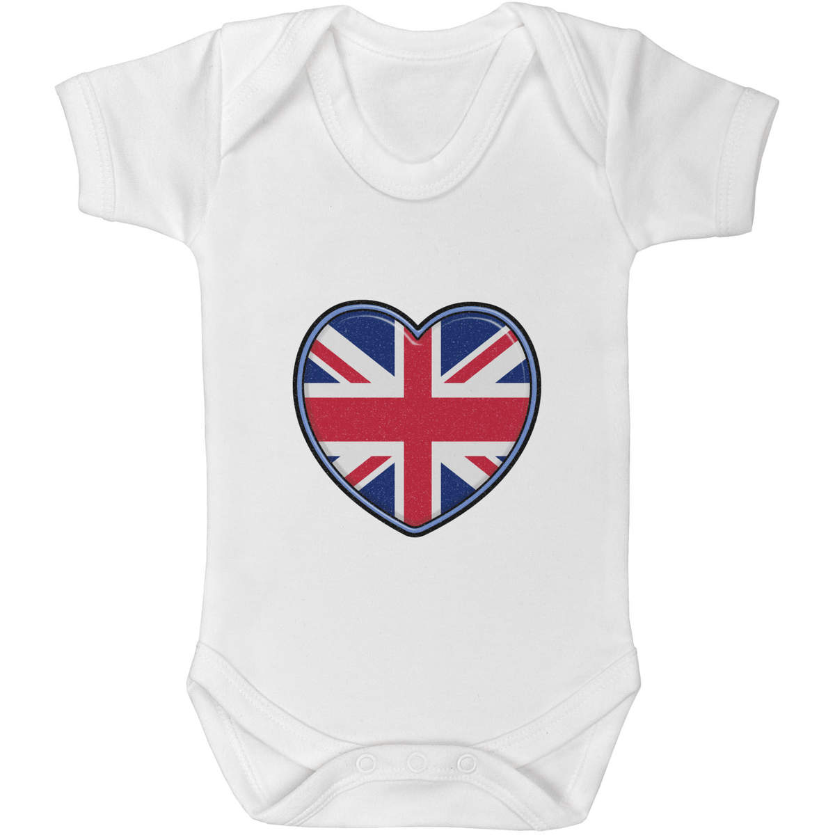 0-3 Month 'United Kingdom Heart' Baby Grow / Bodysuit (GR00108644)