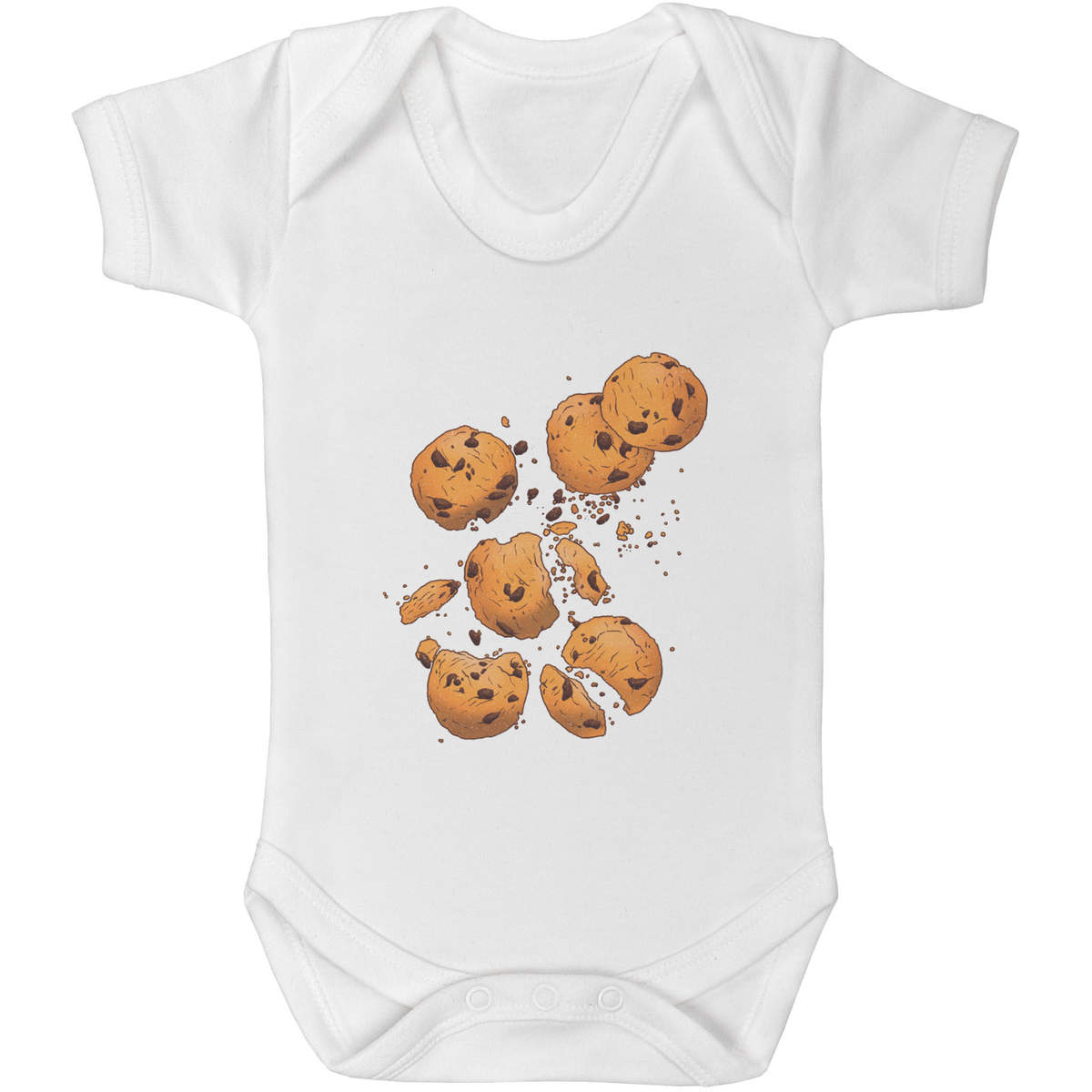 'Crumbling Cookies' Baby Grow / Cotton Bodysuit - One Piece Outfit for Newborns and Infants (GR041604)