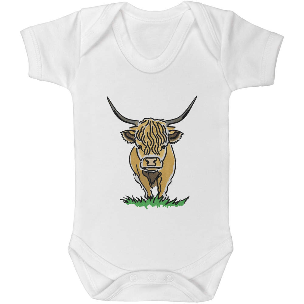 'Highland Cow' Baby Grows / Bodysuits (GR043737)