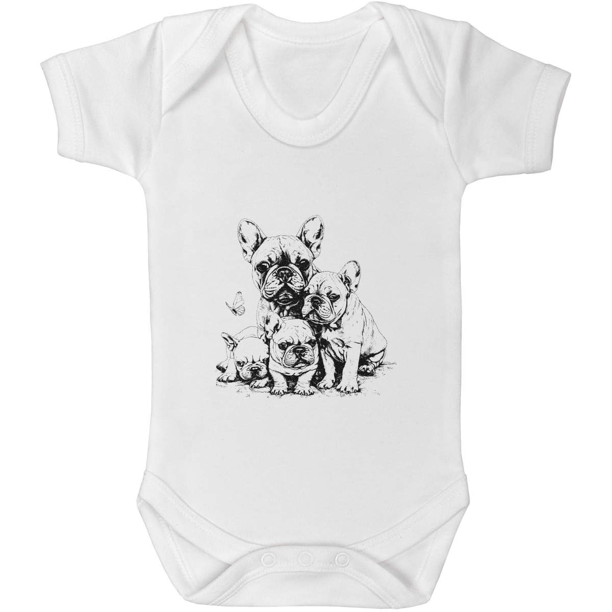 'French Bulldog Mother with Puppies' Baby Grows / Bodysuits (GR048058)