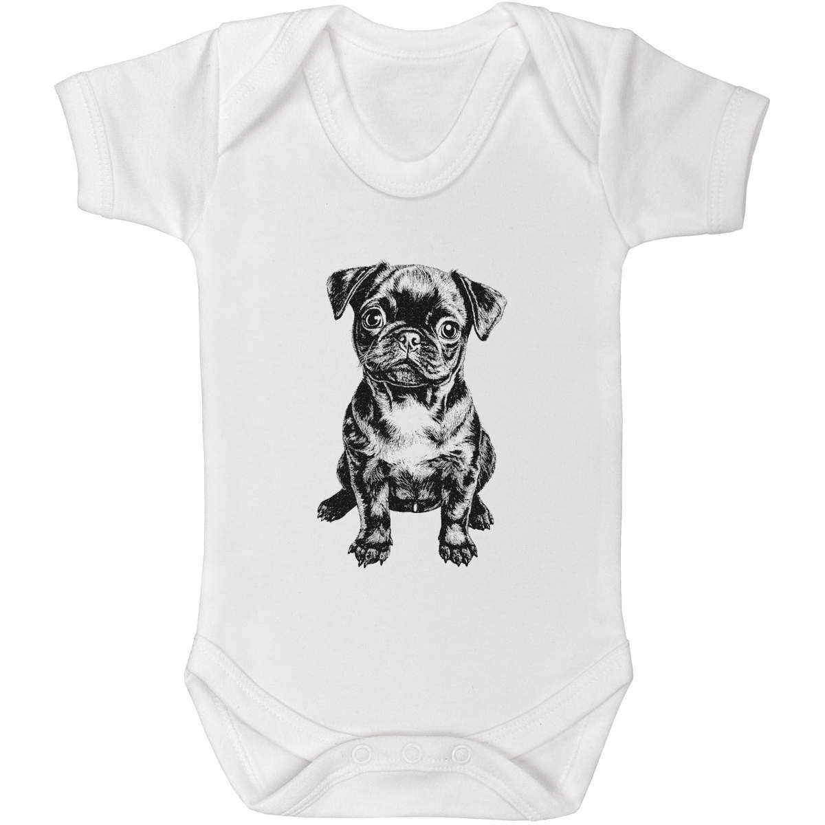 'Cute Pug Puppy' Baby Grows / Bodysuits (GR050473)