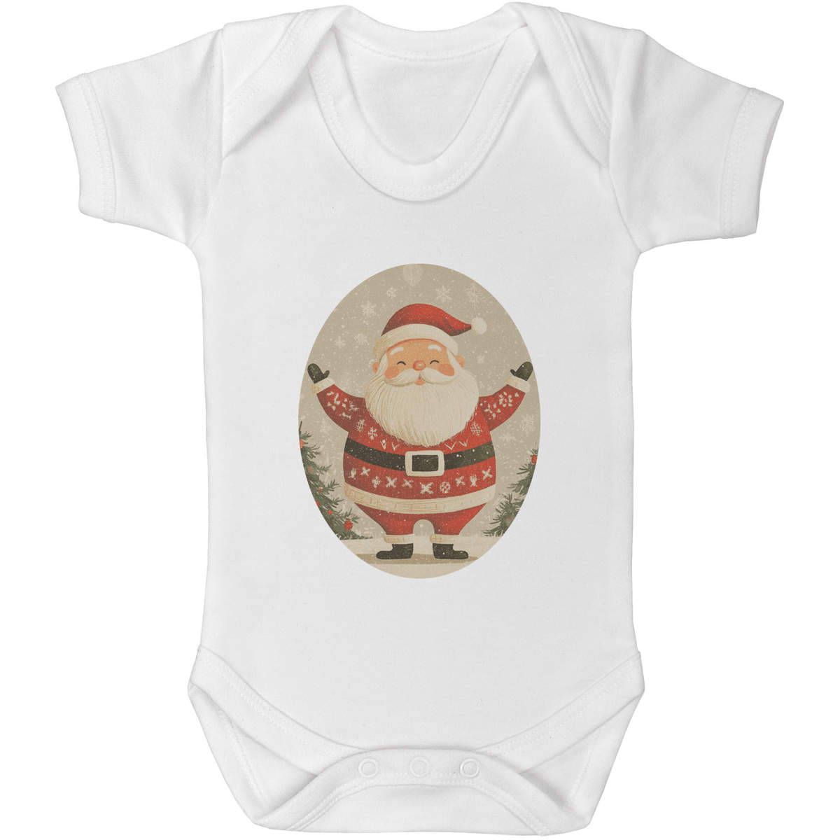 0-3 Month 'Happy Santa Claus' Baby Grow / Bodysuit (GR00152684)