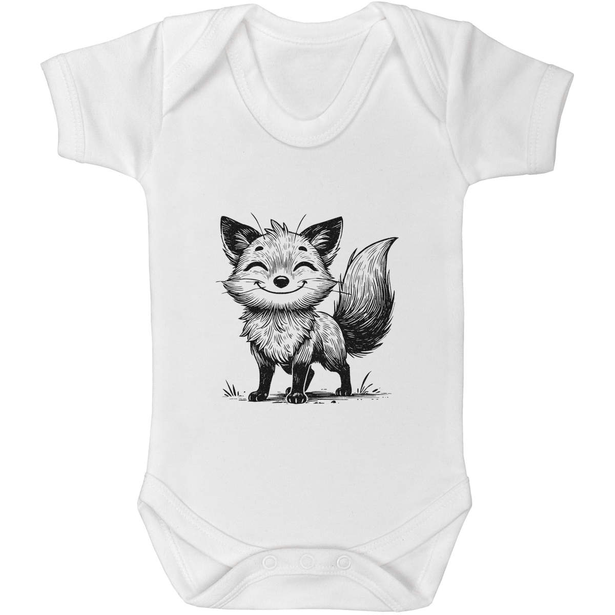 'Happy Baby Fox' Baby Grows / Bodysuits (GR051651)