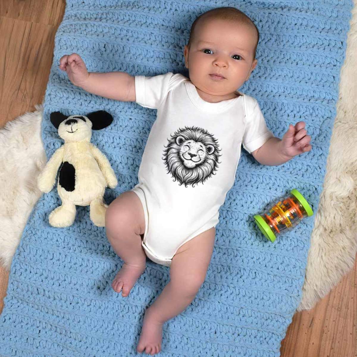 Azeeda 'Happy Farmer' Baby Hooded Towel – Super Soft & Cute For Bath Time