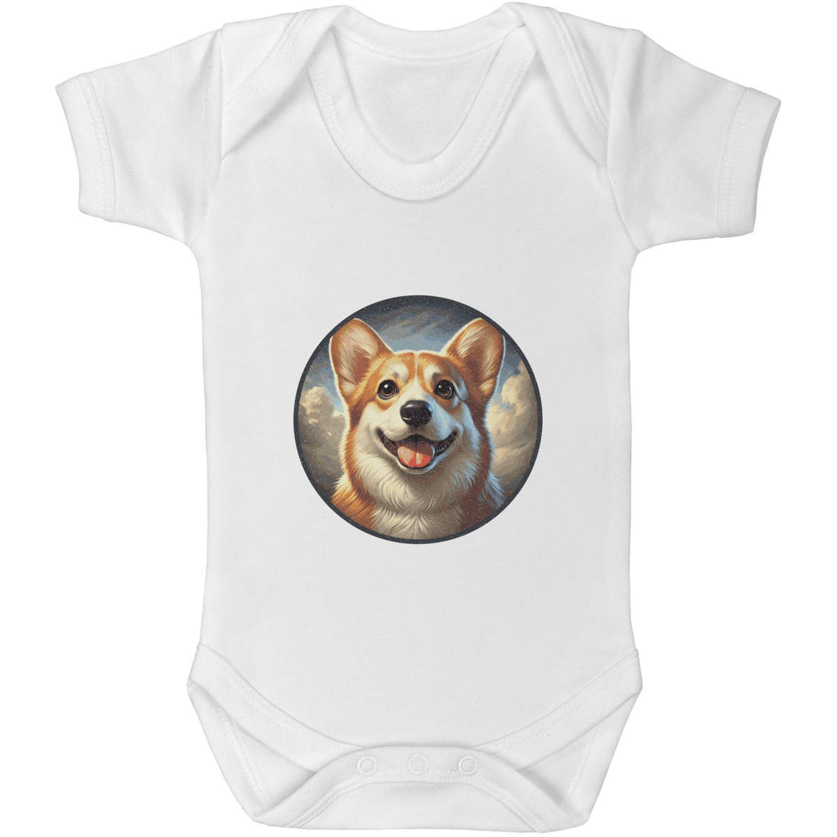 'Smiling Welsh Corgi' Baby Grows / Bodysuits (GR051845)