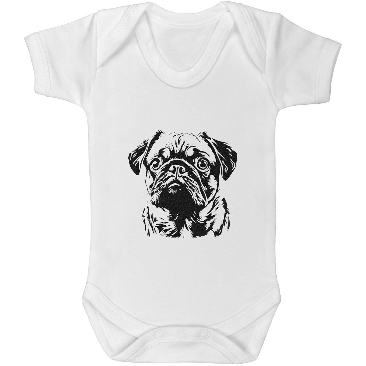 'Pug Portrait' Baby Grows / Bodysuits (GR052386)