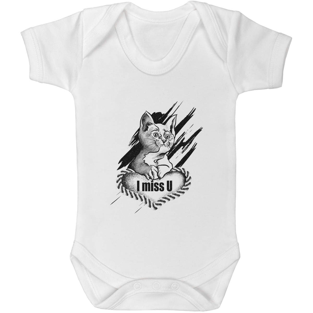 0-3 Month 'A Cat’s Lonely Heart' Baby Grow / Bodysuit (GR00158492)
