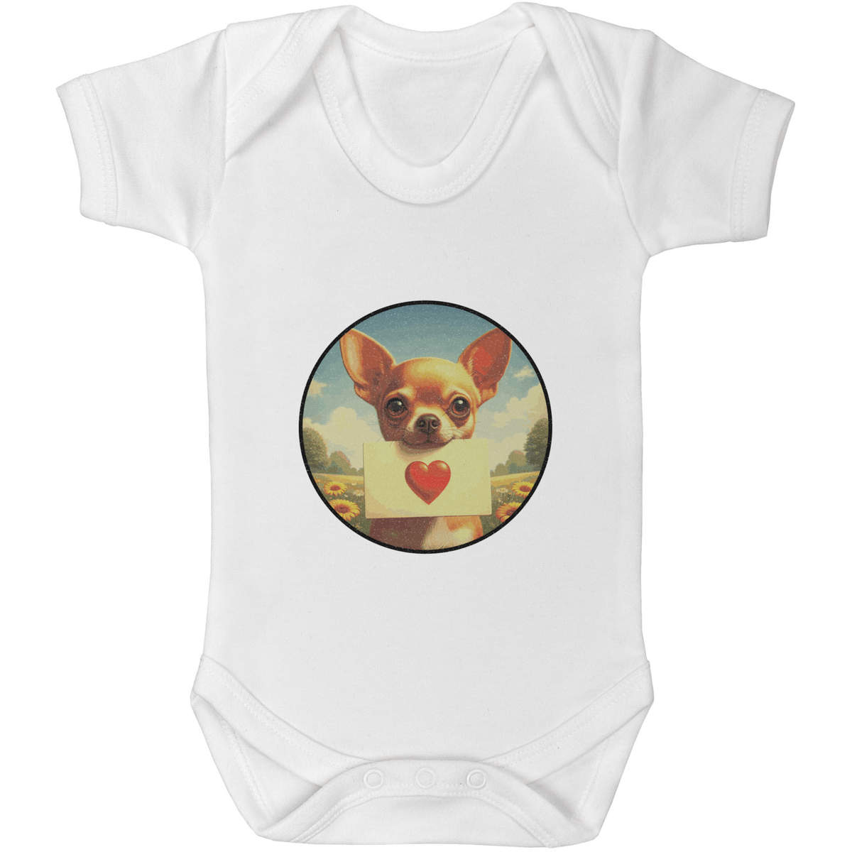 'Chihuahua Love Note' Baby Grows / Bodysuits (GR053013)