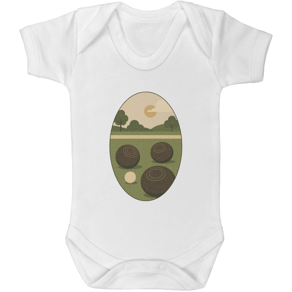 'Lawn Bowls Game' Baby Grows / Bodysuits (GR054259)