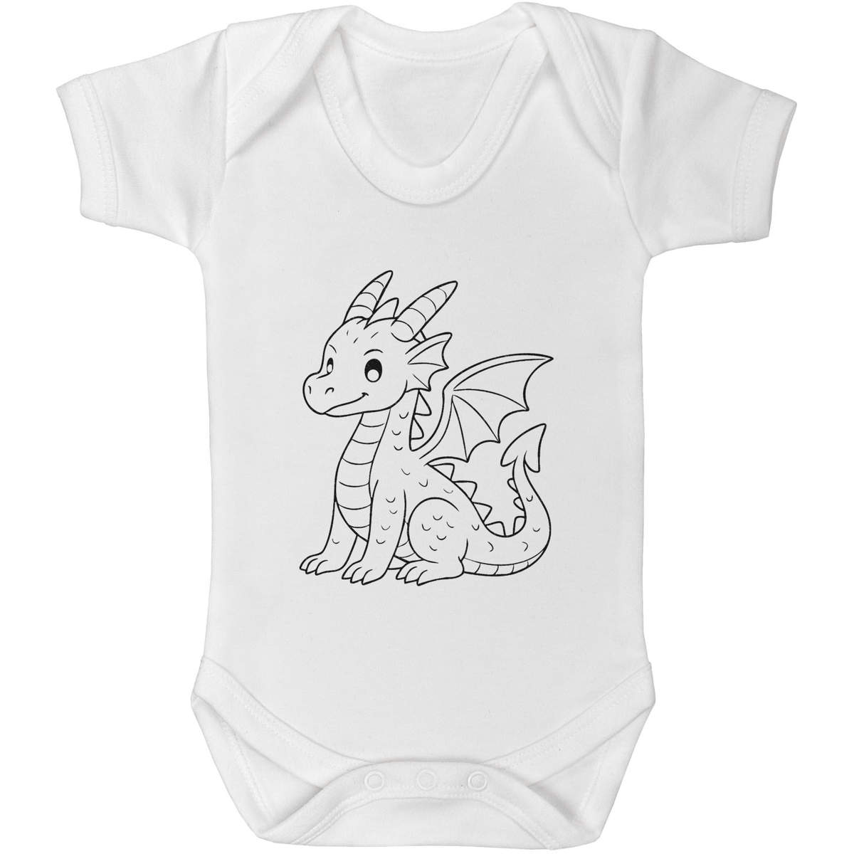 'Cartoon Dragon' Baby Grow / Cotton Bodysuit - One Piece Outfit for Newborns and Infants (GR054520)