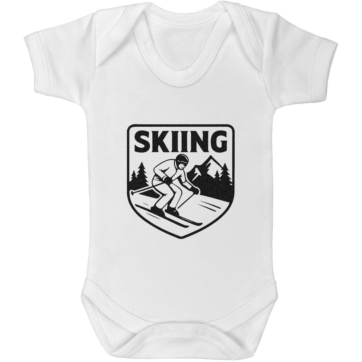 'Skiing Emblem Mountains' Baby Grows / Bodysuits (GR055350)