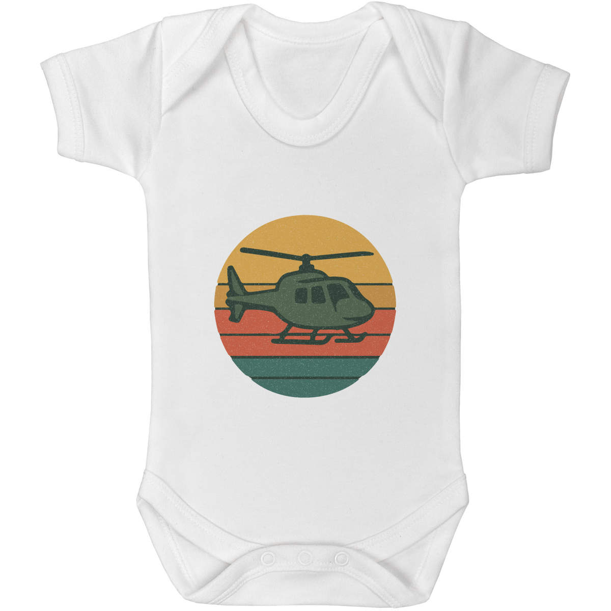 'Helicopter Flight Vehicle' Baby Grow / Cotton Bodysuit - One Piece Outfit for Newborns and Infants (GR056411)