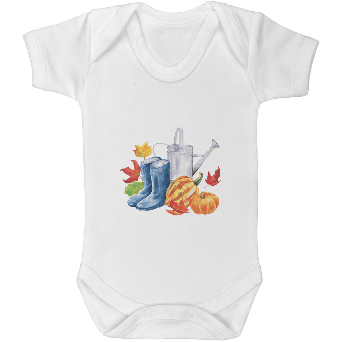 'Blue Rubber Boots, Watering Can And Pumpkins ' Baby Grows / Bodysuits (GR057726)