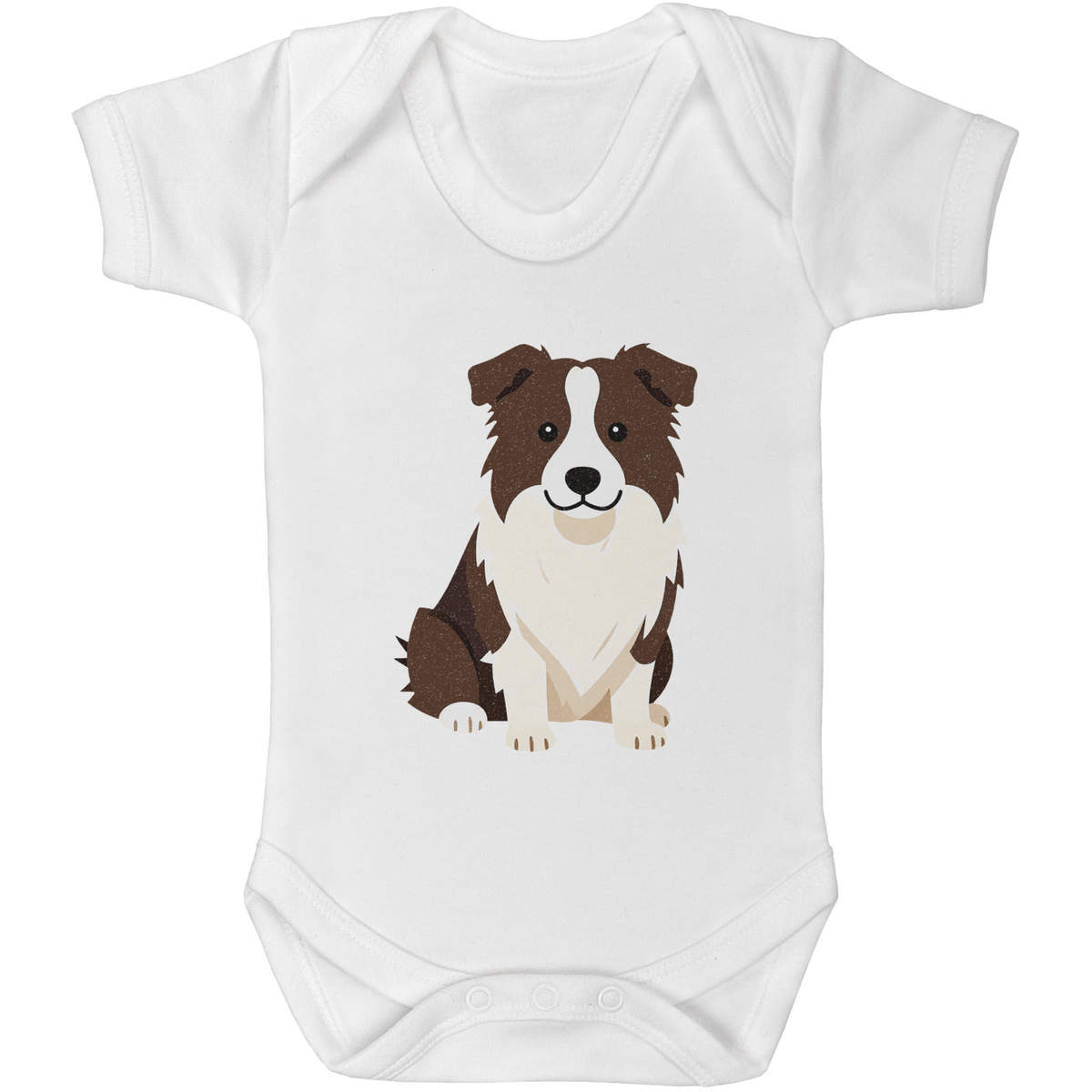 'Simple Border Collie' Baby Grow / Bodysuit - White, 0-3 Months - Cotton One Piece Outfit for Newborns, Infants and Baby Gifts (GR00184335)
