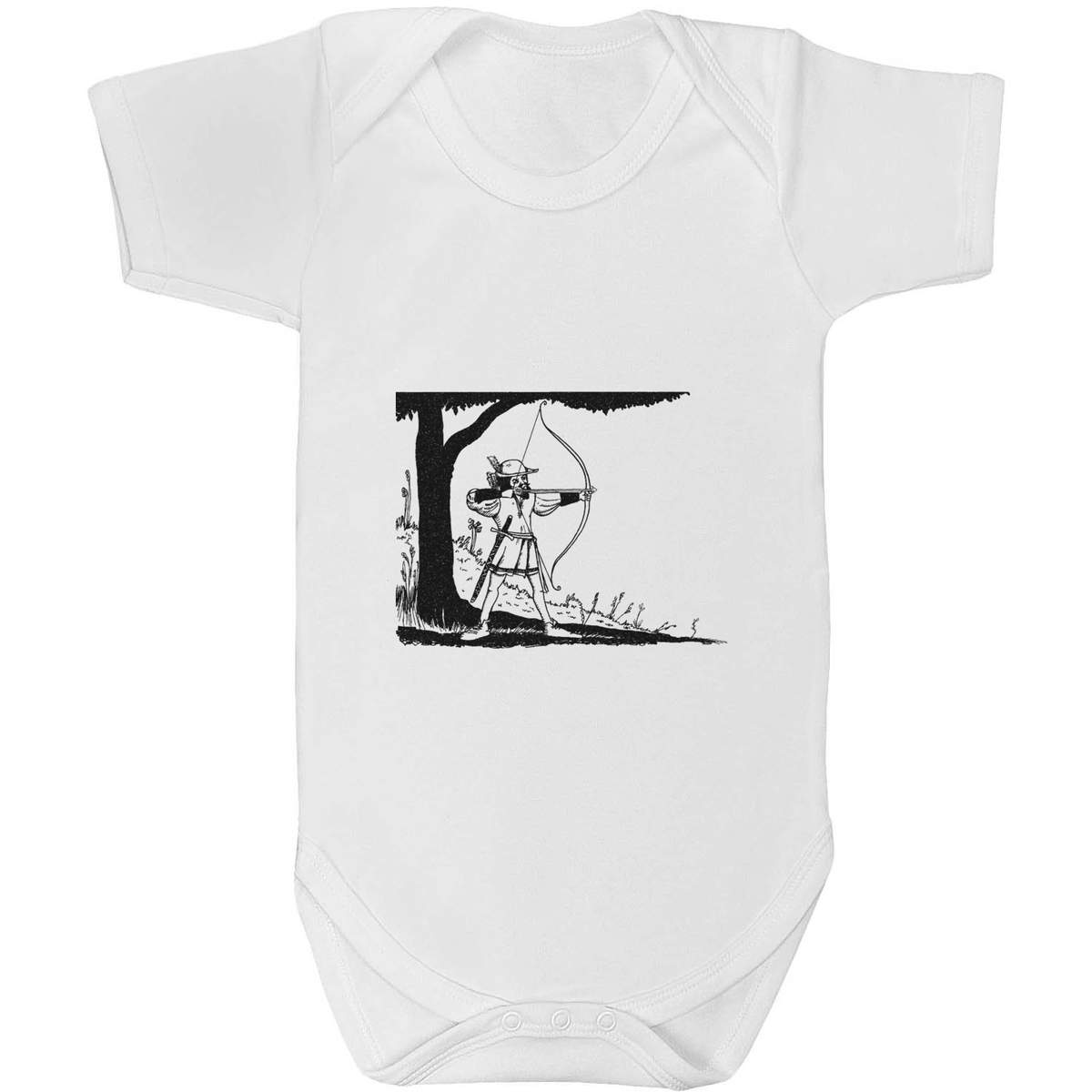 'Robin Hood' Baby Grow / Bodysuit - White, 18-24 Months - Cotton One Piece Outfit for Newborns, Infants and Baby Gifts (GR00021567)