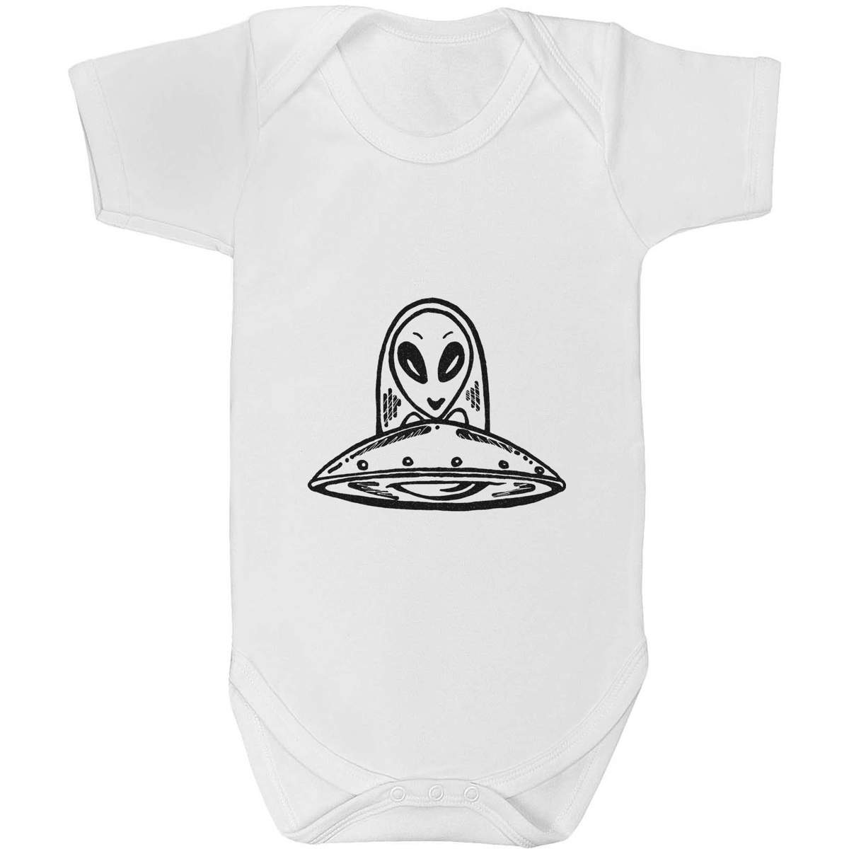 'Alien UFO' Baby Grow / Bodysuit - White, 18-24 Months - Cotton One Piece Outfit for Newborns, Infants and Baby Gifts (GR00024345)
