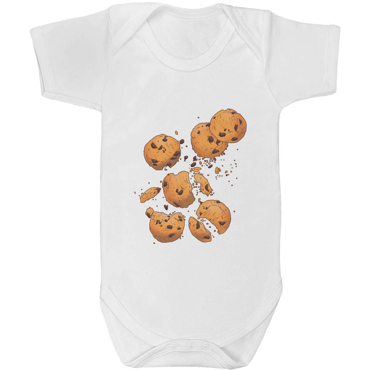 'Crumbling Cookies' Baby Grow / Bodysuit - White, 18-24 Months - Cotton One Piece Outfit for Newborns, Infants and Baby Gifts (GR00119086)