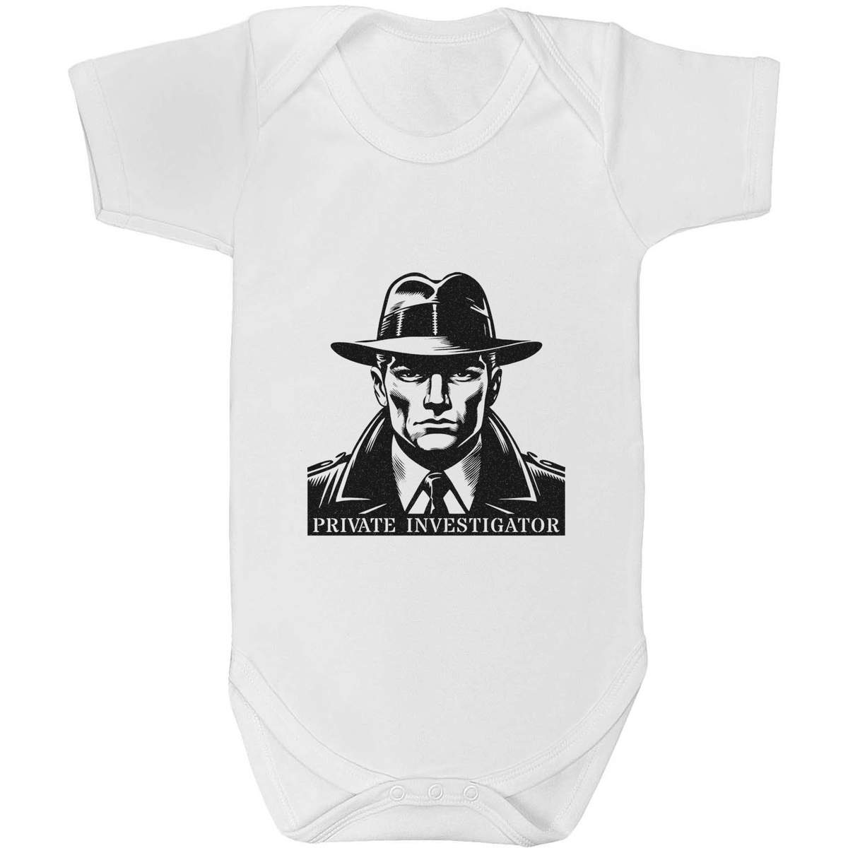 'Private Investigator' Baby Grow / Bodysuit - White, 18-24 Months - Cotton One Piece Outfit for Newborns, Infants and Baby Gifts (GR00162266)