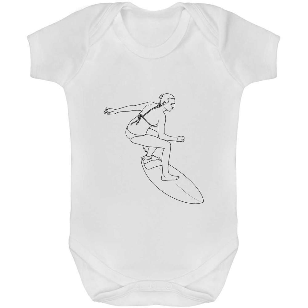 'Surfing Woman' Baby Grows / Bodysuits (GR046665)