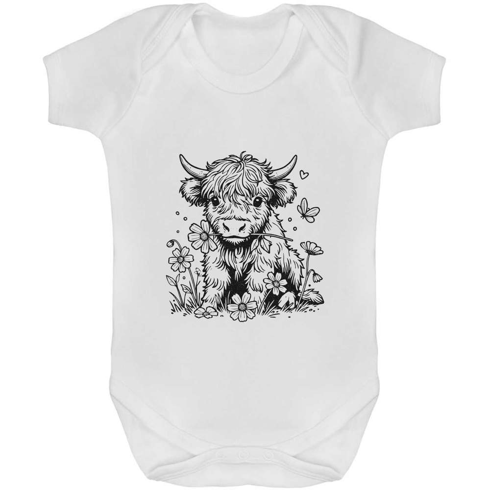 'Baby Highland Cow' Baby Grows / Bodysuits (GR051060)