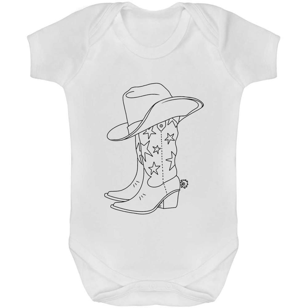 'Star Cowboy Boots & Hat' Baby Grows / Bodysuits (GR052513) - Afbeelding 9 van 10