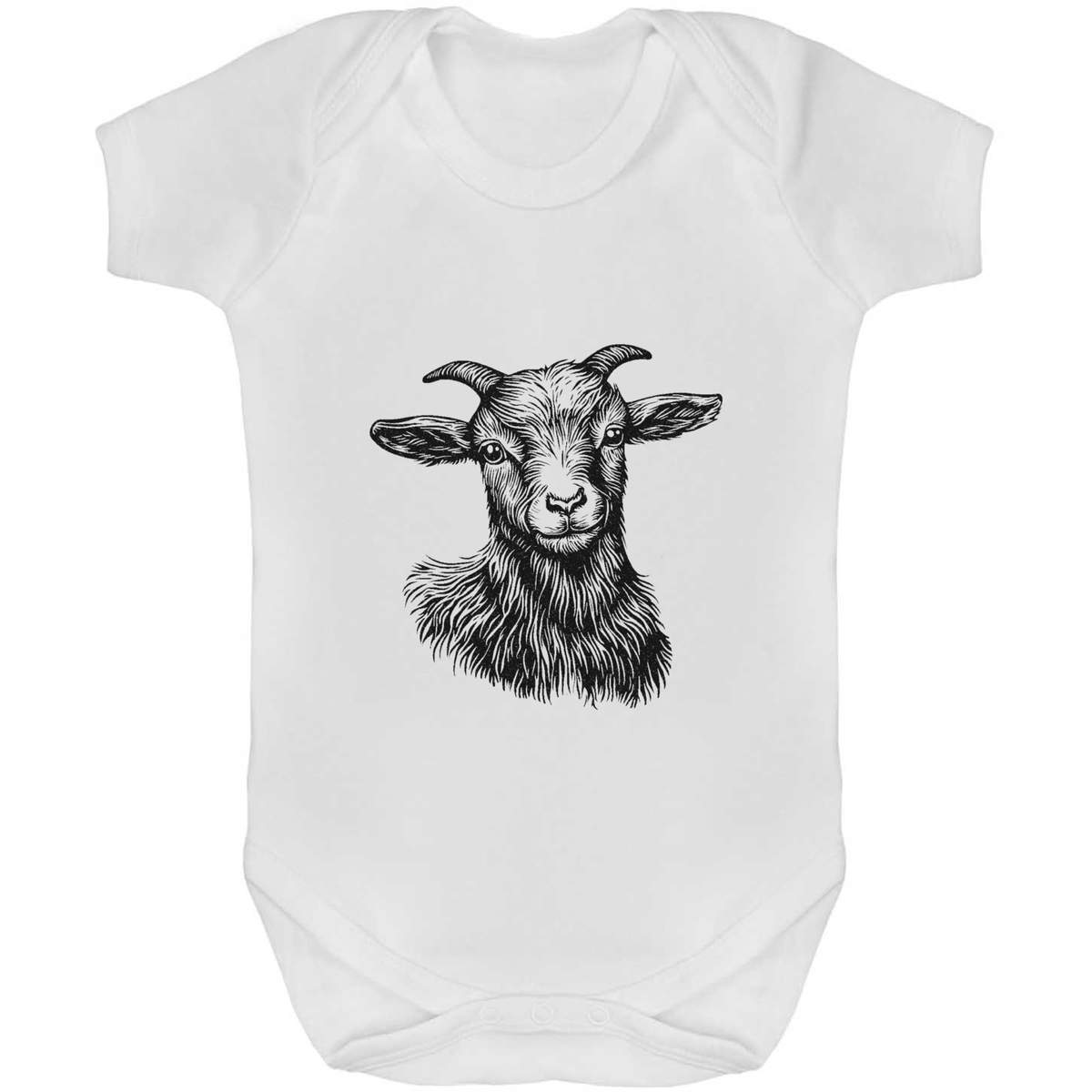 3-6 Month 'Baby Goat Portrait' Baby Grow / Bodysuit (GR00161135)