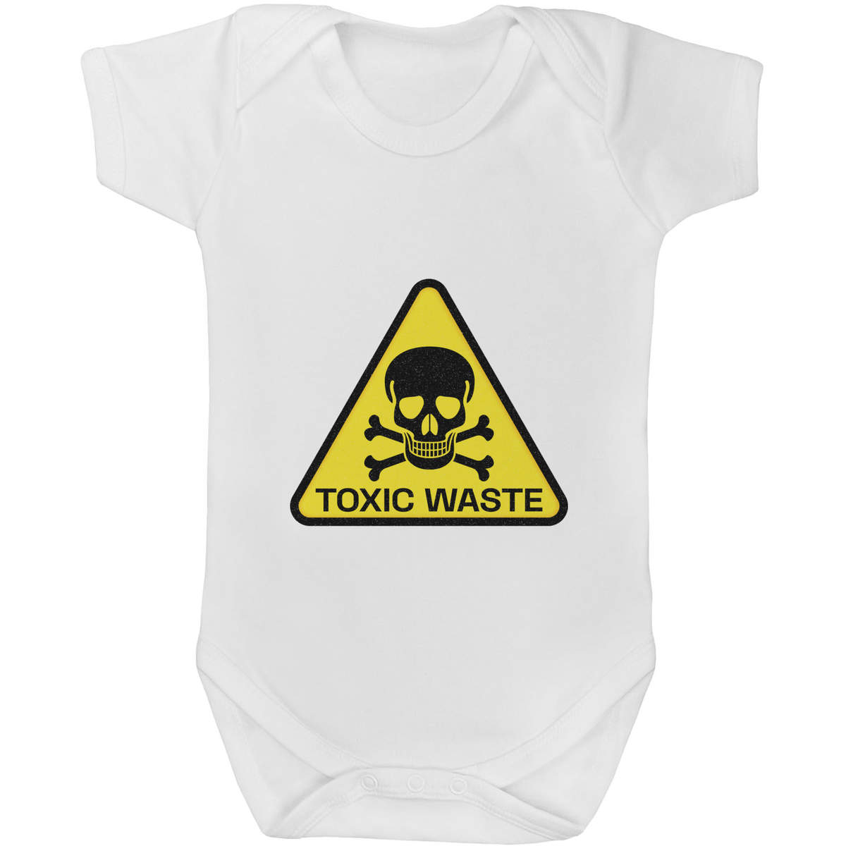 'Toxic Waste Sign' Baby Grow / Bodysuit - White, 6-12 Months - Cotton One Piece Outfit for Newborns, Infants and Baby Gifts (GR00043430)