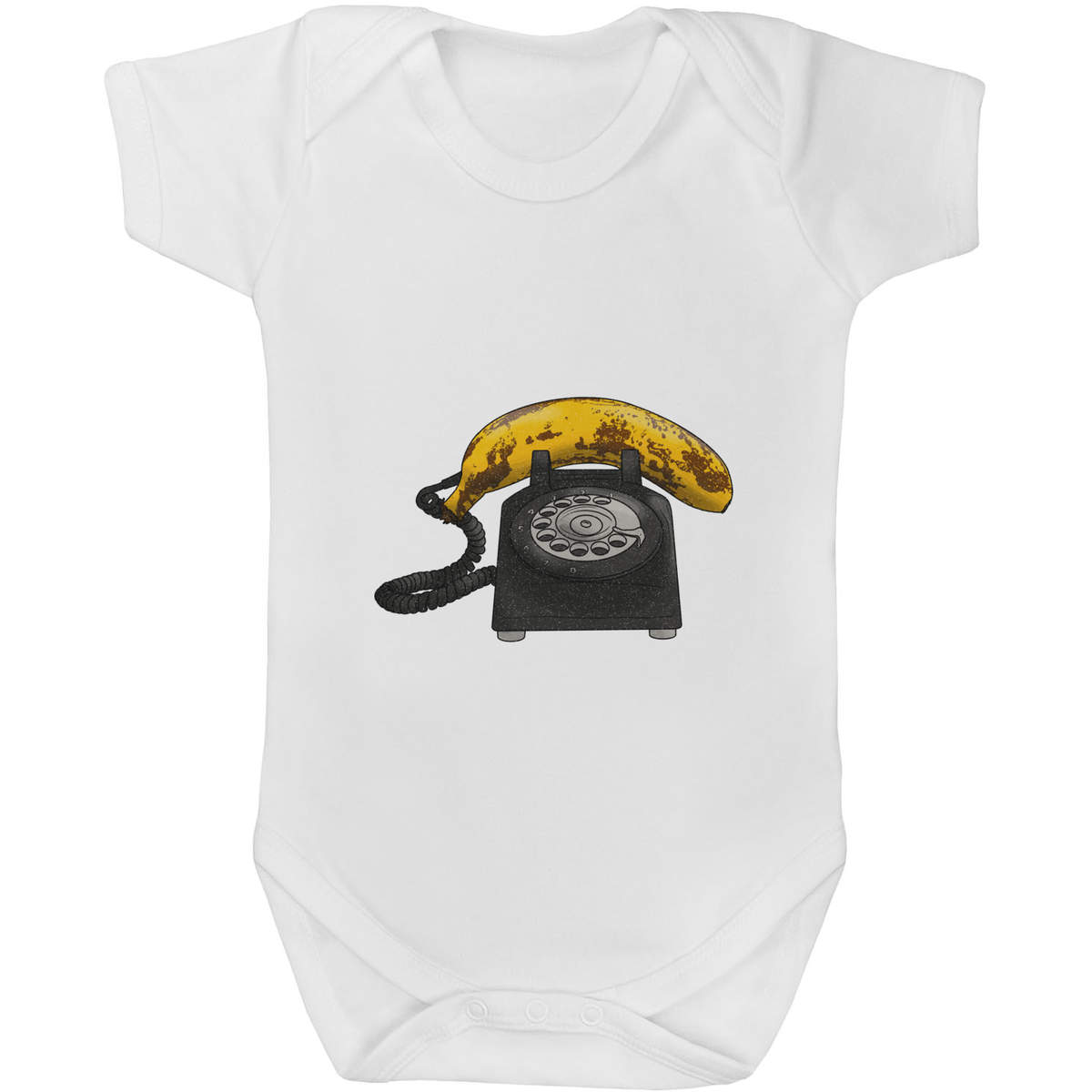 'Banana Phone' Baby Grow / Bodysuit - White, 6-12 Months - Cotton One Piece Outfit for Newborns, Infants and Baby Gifts (GR00106789)