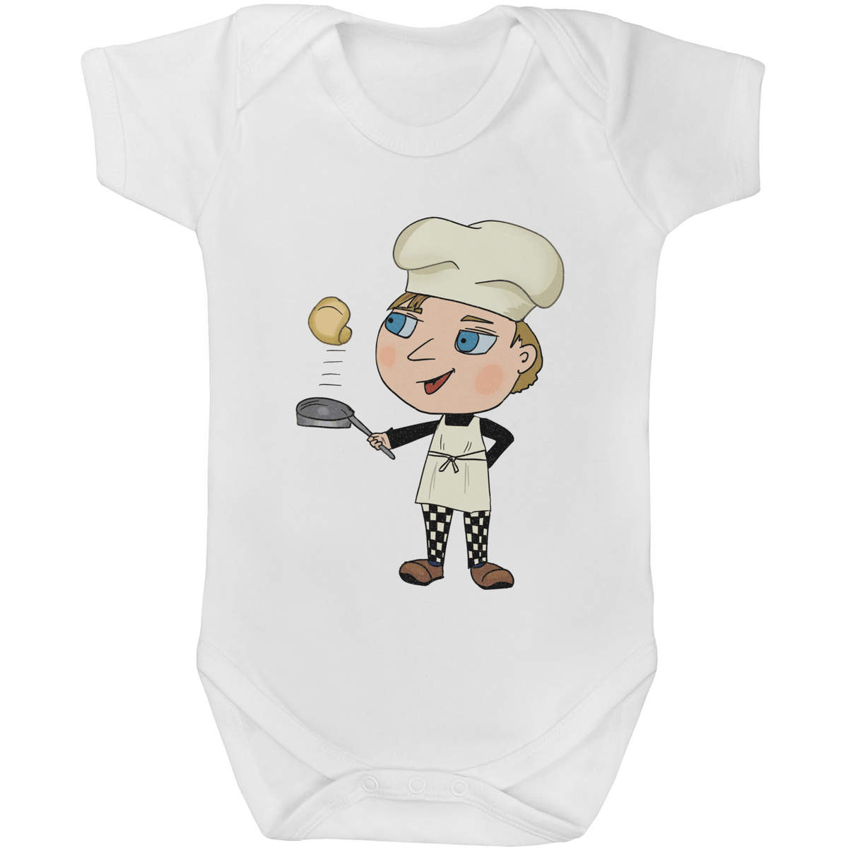 6-12 Month 'Chef Flipping Pancake' Baby Grow / Bodysuit (GR00118317)