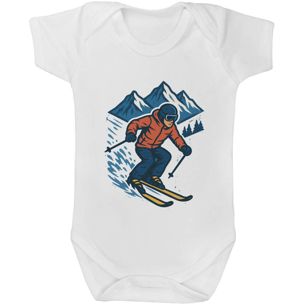 'Downhill Skiing' Baby Grows / Bodysuits (GR054206)