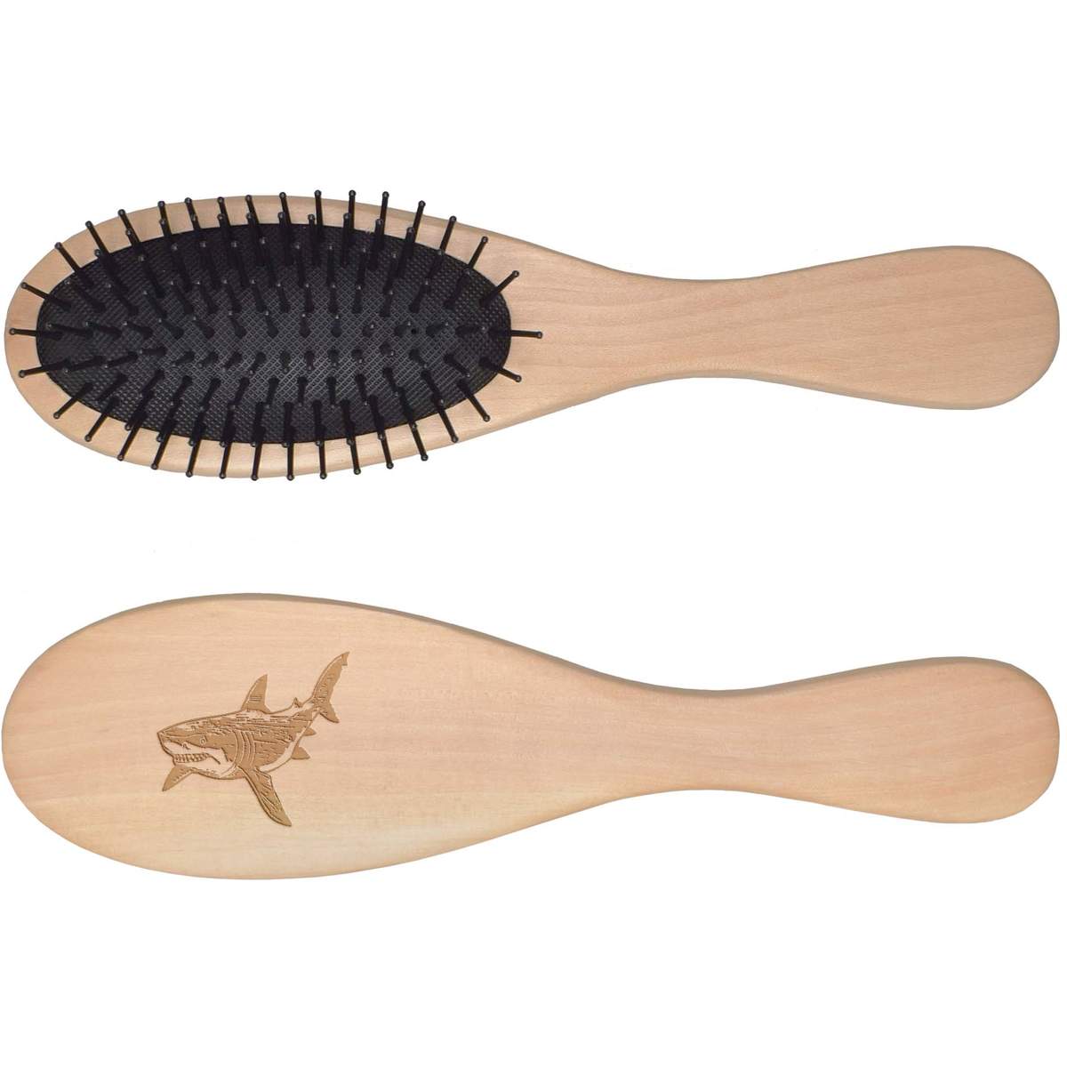 'Sketchy Shark' Wooden Hairbrush (HA00047538)