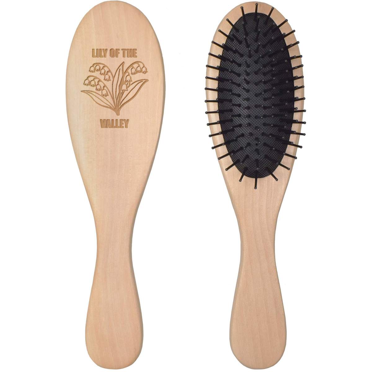 'Lily of the Valley Flower' Wooden Hairbrush (HA00059404)