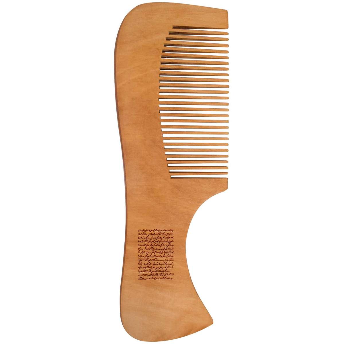 'Botanical Script' Wooden Comb (HA00018613)