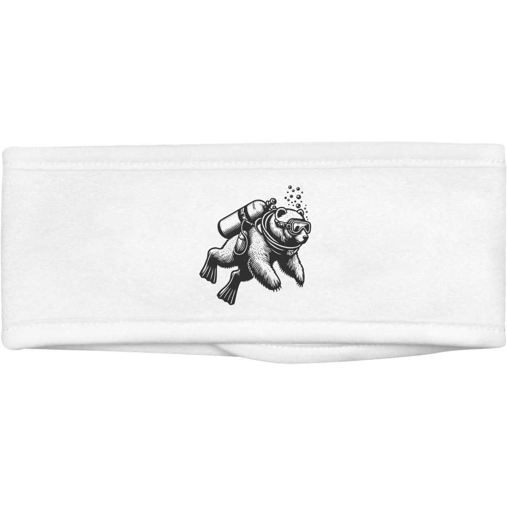 'Scuba Diving Bear' Beauty Headband / Hair Band - Soft Hair Band for Makeup, Skincare, Spa and Facial Treatments (HB00033689)