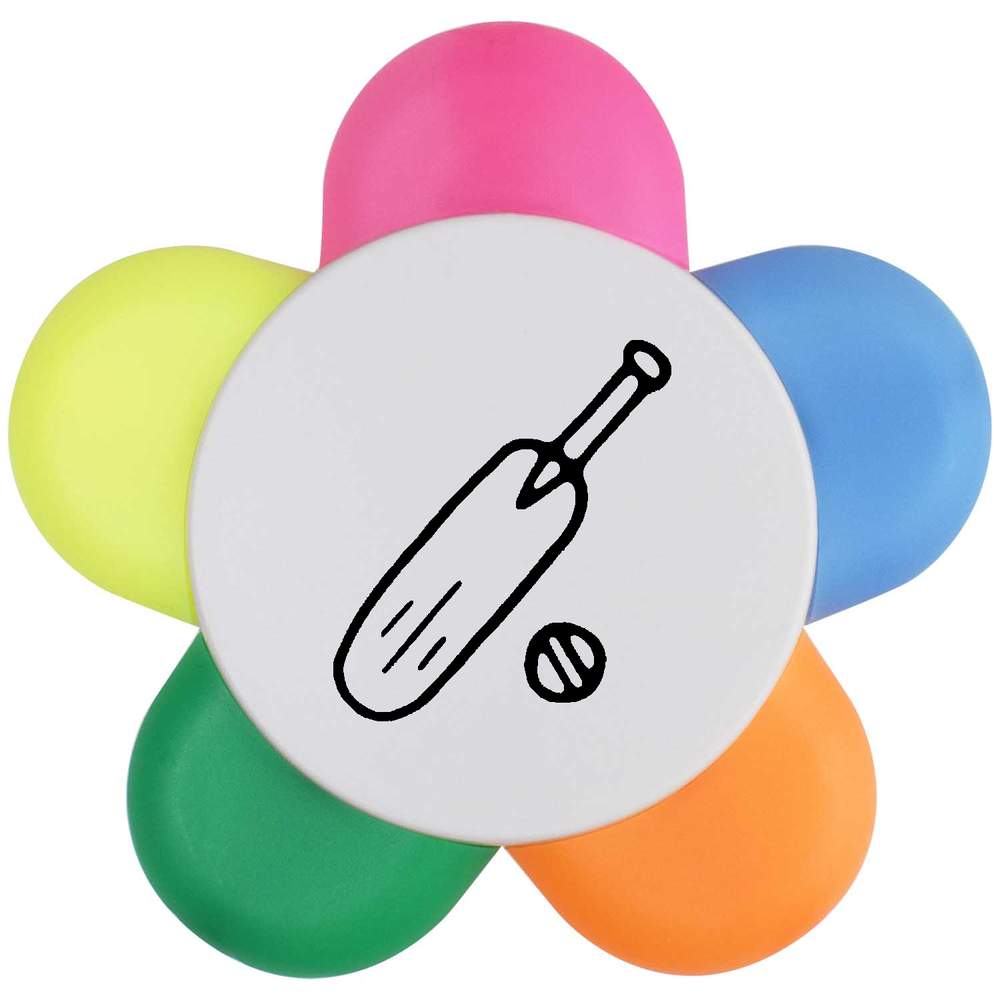 'Cricket Bat & Ball' Flower Shape Highlighter Pen (HL00006492)