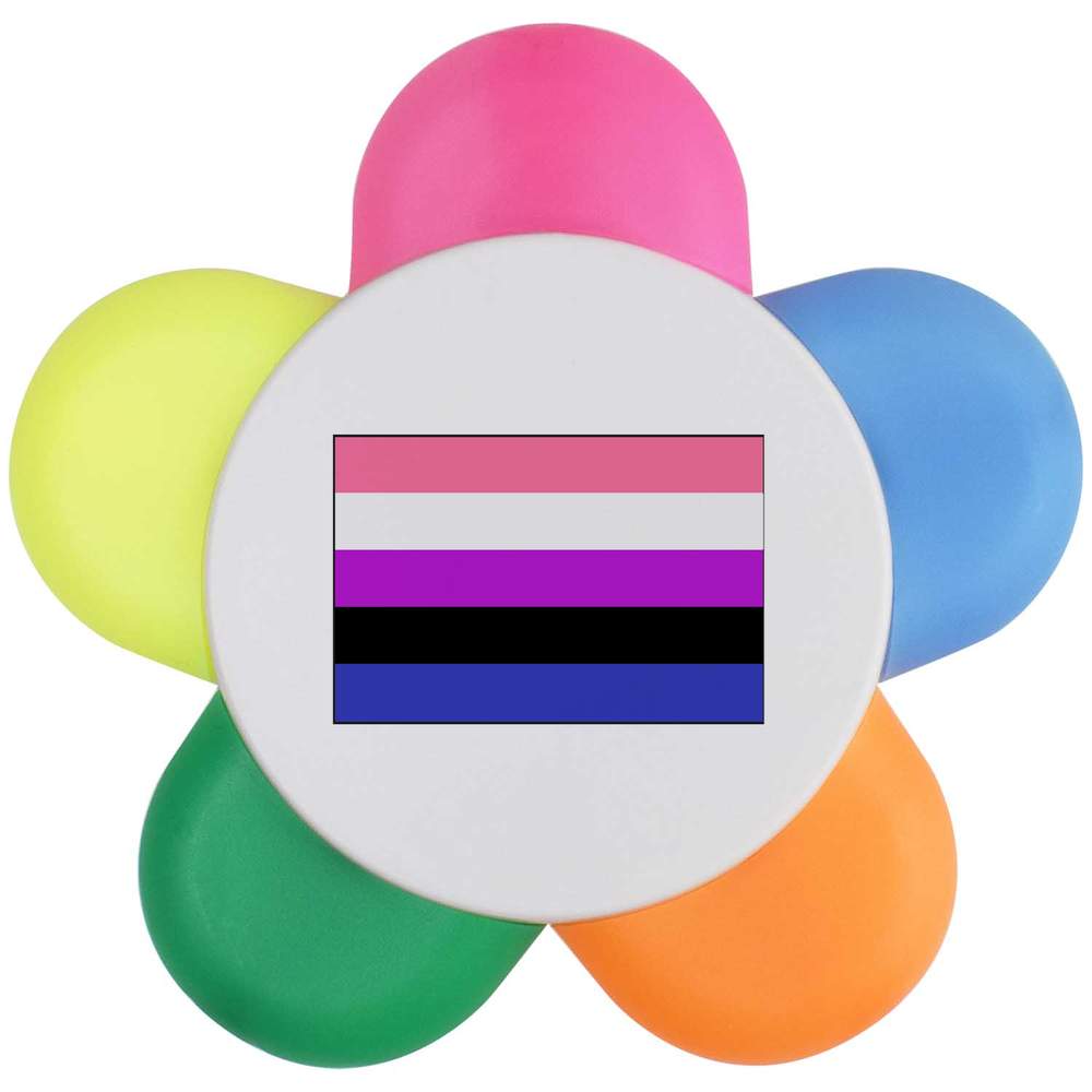 'Genderfluid Pride Flag' Flower Shape Highlighter Pen (HL00010427)