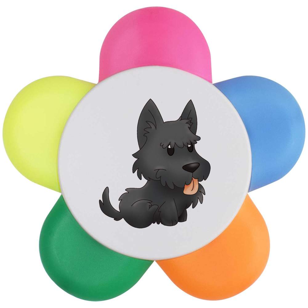 'Scottish Terrier' Flower Shape Highlighter Pen (HL00011510)