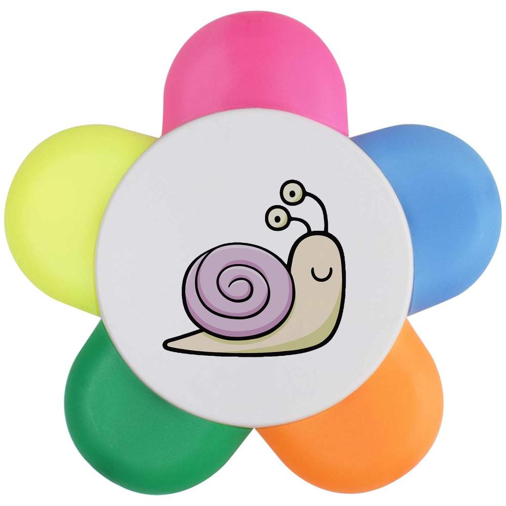 'Snail' Flower Shaped Highlighter Pen - 5 Colour Marker for School, Teachers and Students (HL00014586)