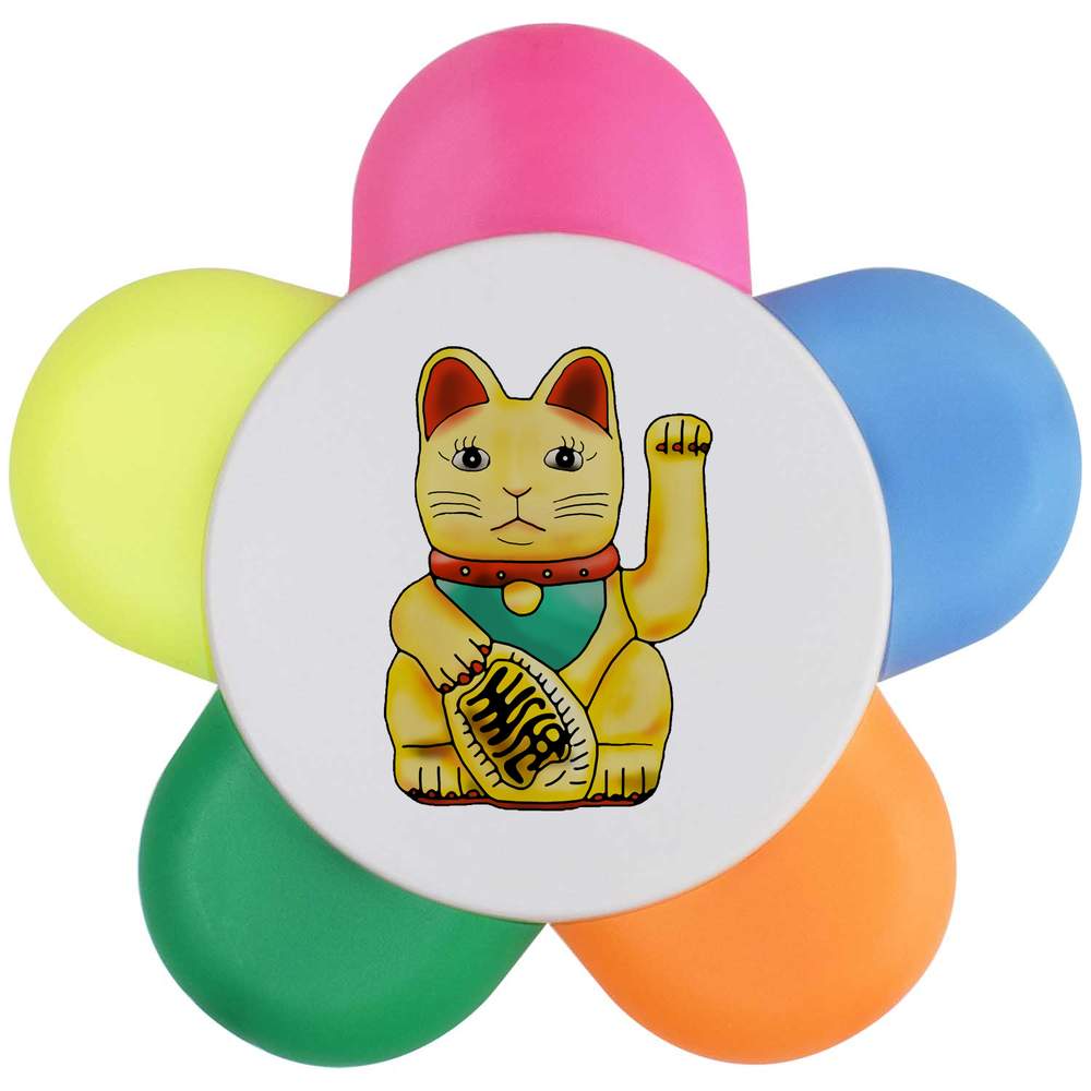 'Lucky Cat' Flower Shape Highlighter Pen (HL00015126)