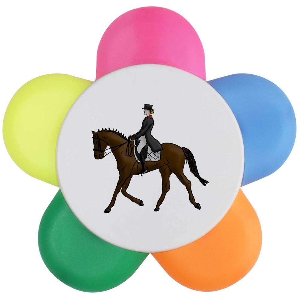 'Dressage Horse & Rider' Flower Shape Highlighter Pen (HL00016091)