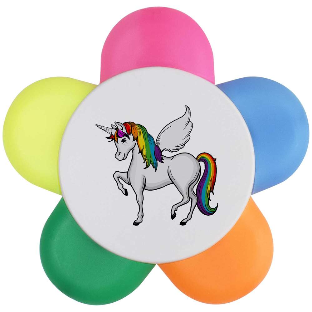 'Rainbow Unicorn' Flower Shape Highlighter Pen (HL00023859)