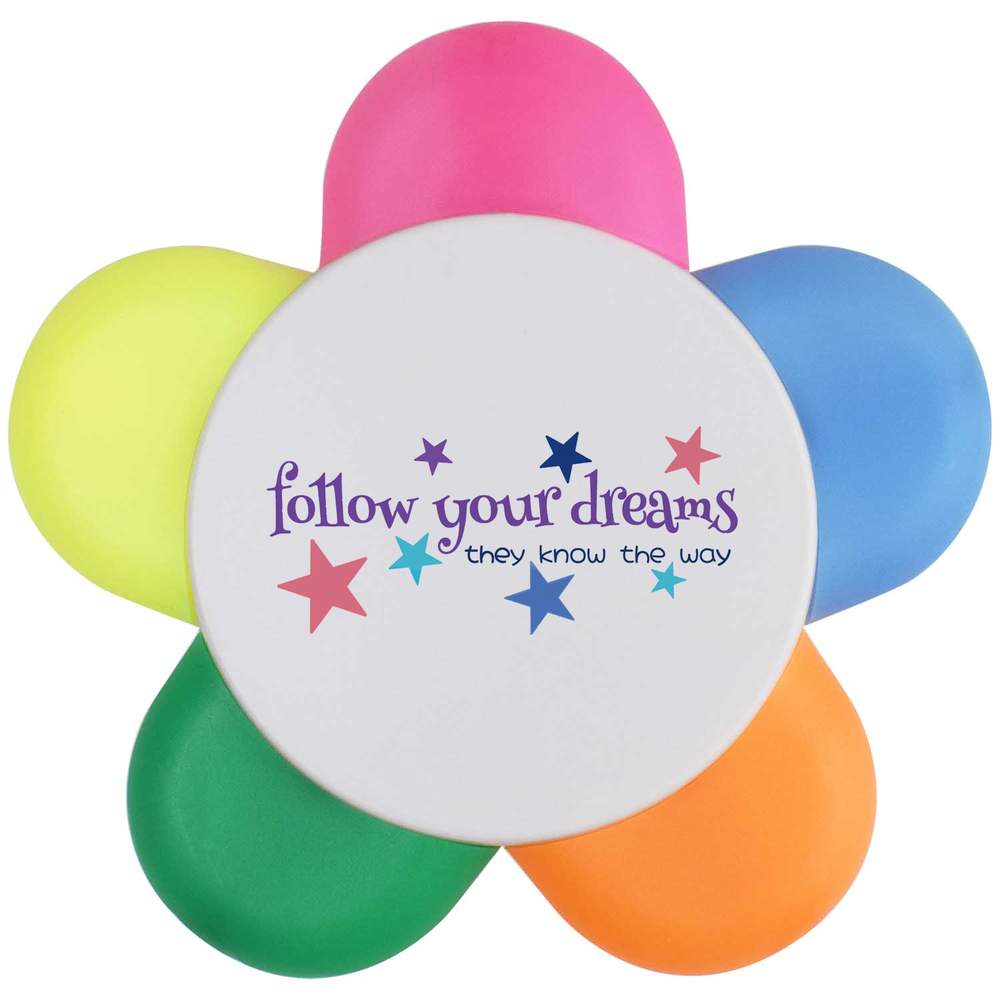'Follow your dreams' Flower Shape Highlighter Pen (HL00027224)