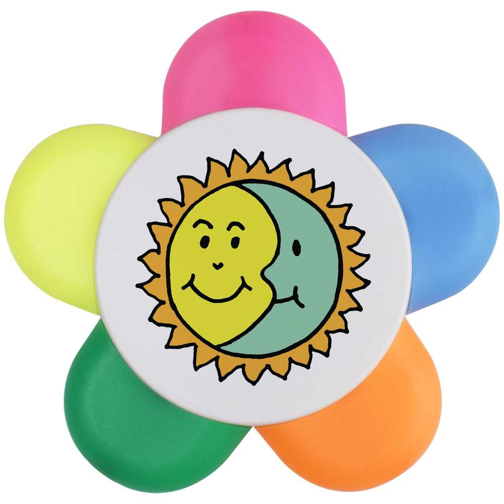 'Happy Sun and Moon' Flower Shape Highlighter Pen (HL00027862)