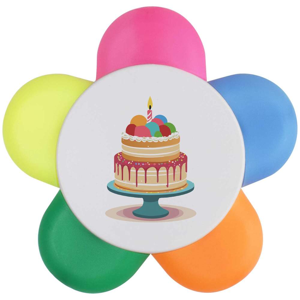 'Birthday Cake' Flower Shape Highlighter Pen (HL00030775)
