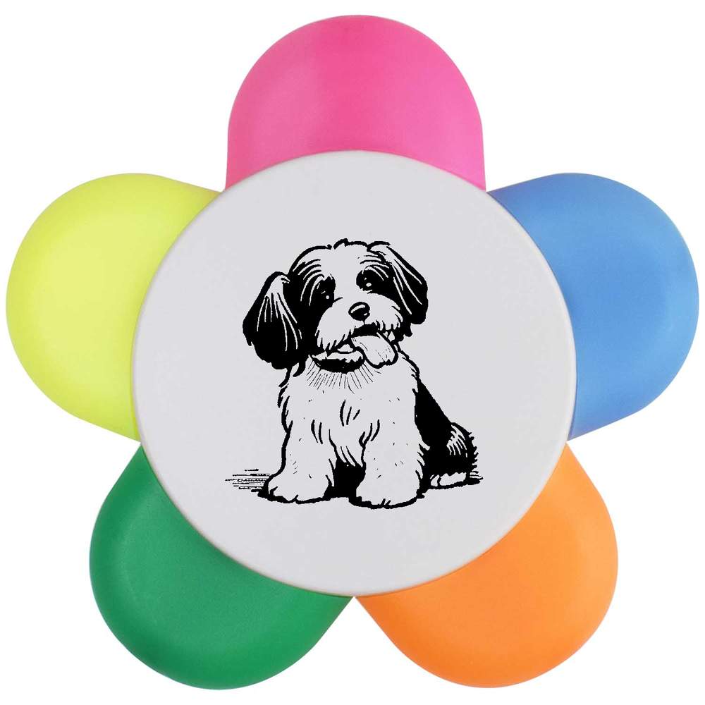 'Havanese Dog' Flower Shape Highlighter Pen (HL00031531)